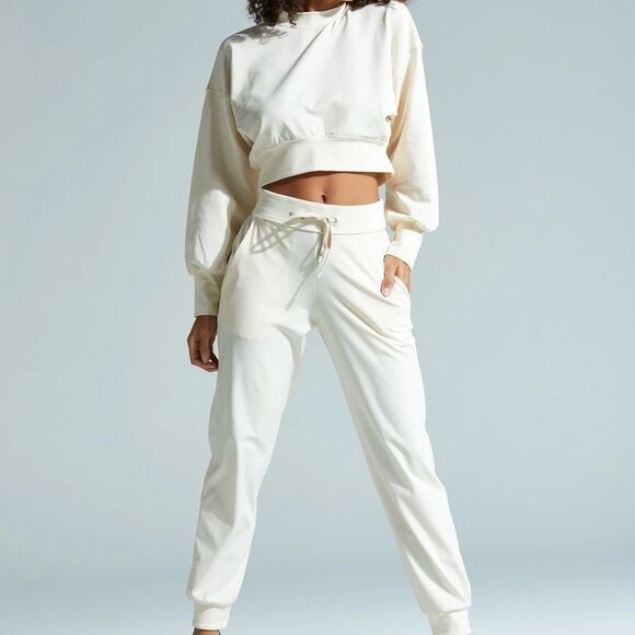 Noli Cream Track Pants With Tie Size Small - Picture 1 of 11